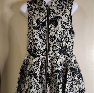 Forever 21 Cream Skater Dress w Floral Details